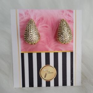 Gold Rhinestone Water drop Earrings